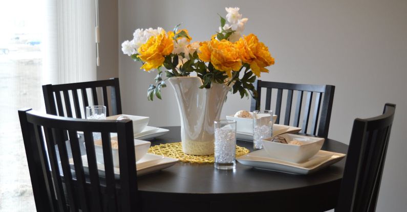 Dining Table - White Ceramic Vase on Dining Table