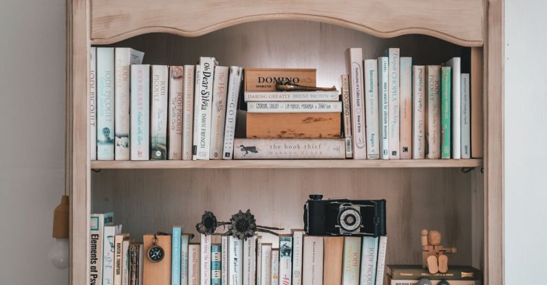 Neutral Colors - Books on Brown Wooden Shelf